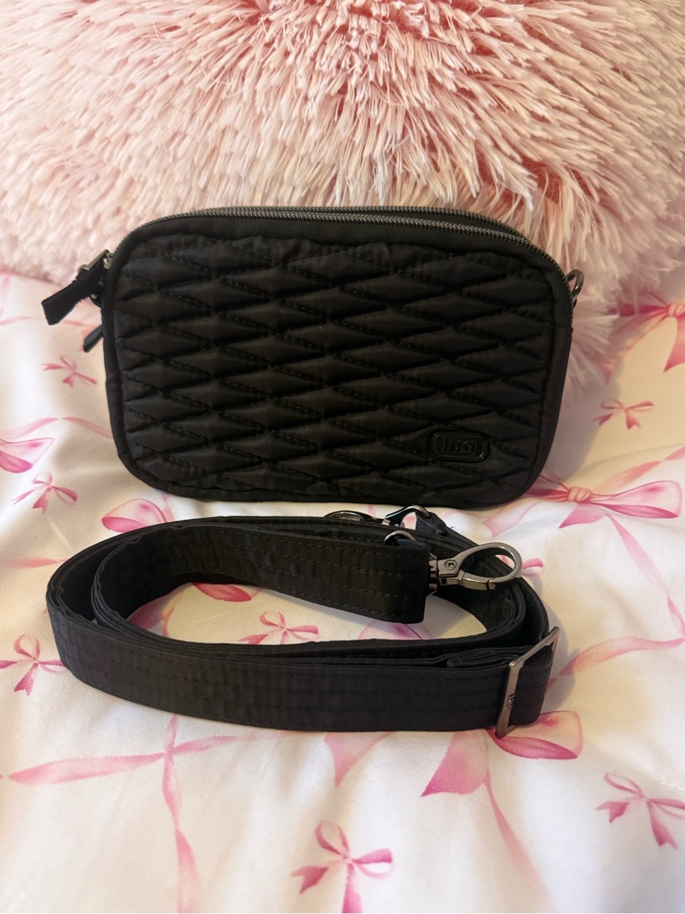 LUG Coupe Quilted Crossbody/Belted Bag-Black